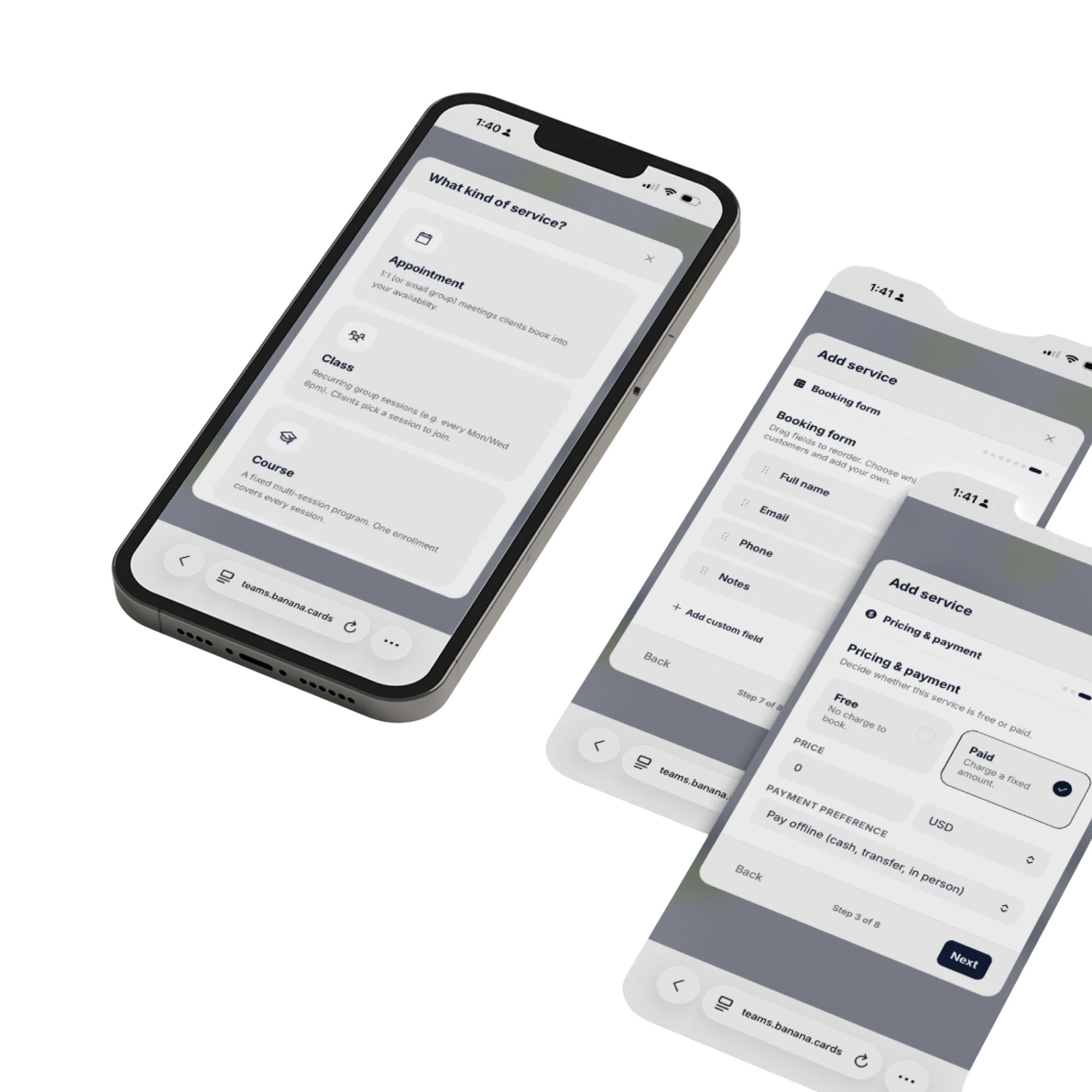 Collecting a Stripe deposit at booking checkout on banana.cards for a paid consultation