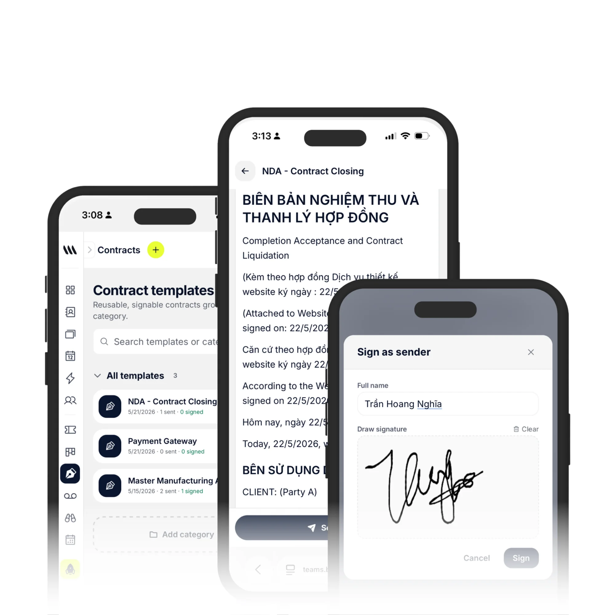 Reusable contract template library on banana.cards with CRM variables and conditional clauses