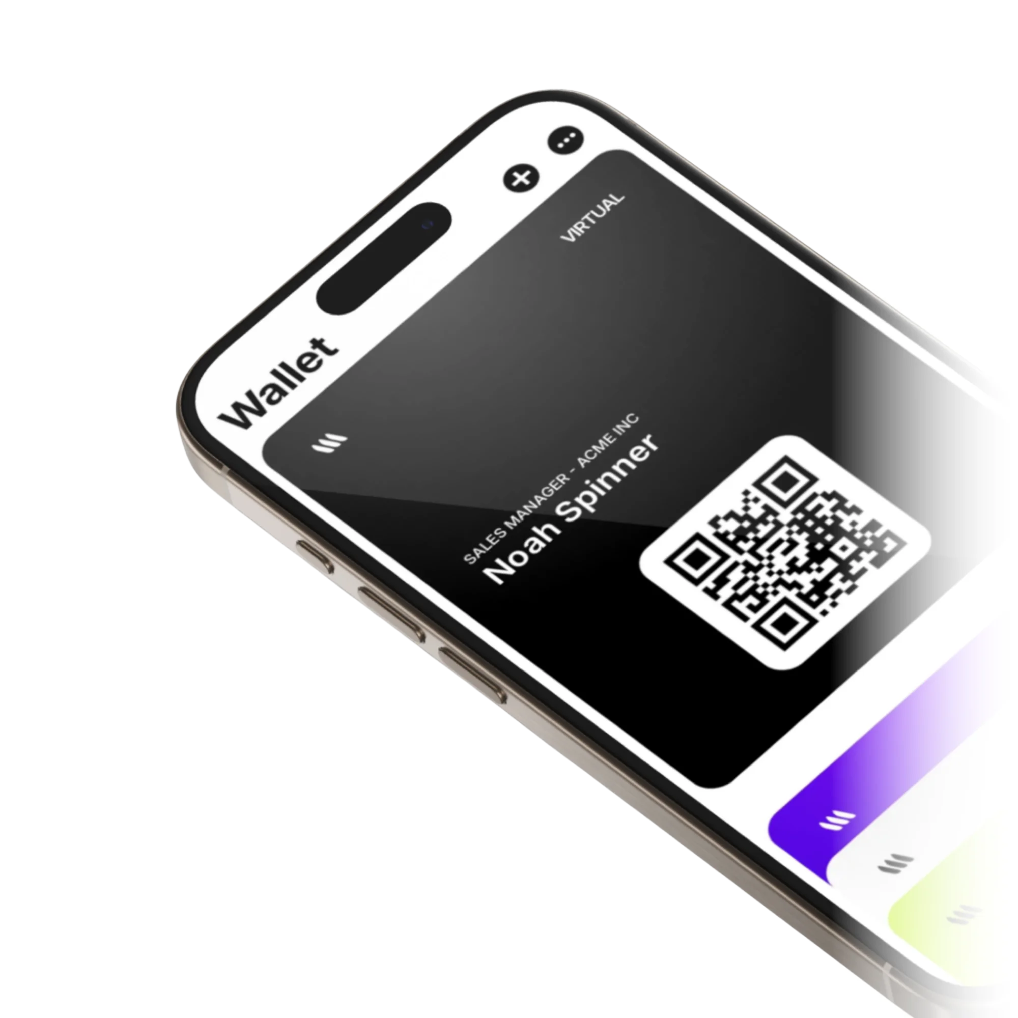Banana digital business card added to Apple Wallet and Google Wallet on a smartphone lock screen